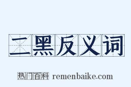 二黑反义词是什么意思的图片